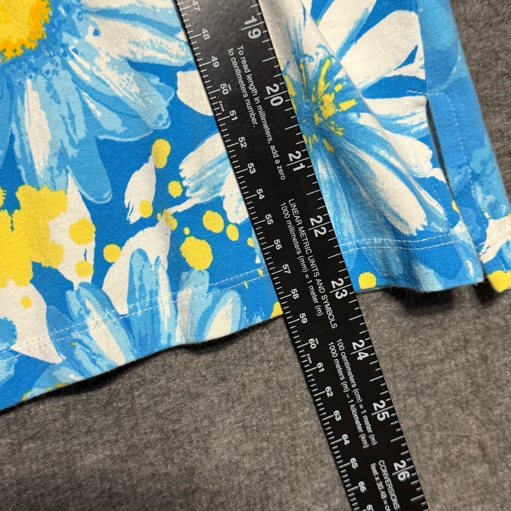 Alfred Dunner Floral Blue Top & Yellow  Capri Pants Set Shirt PS & Capri Size 8 - Picture 8 of 16